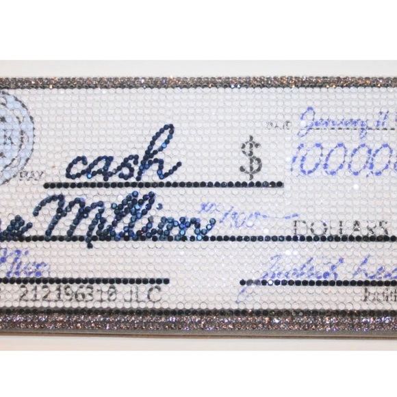 Judith Leiber Envelope Crystal Million Dollar Check Bag Clutch - Picture 2 of 4